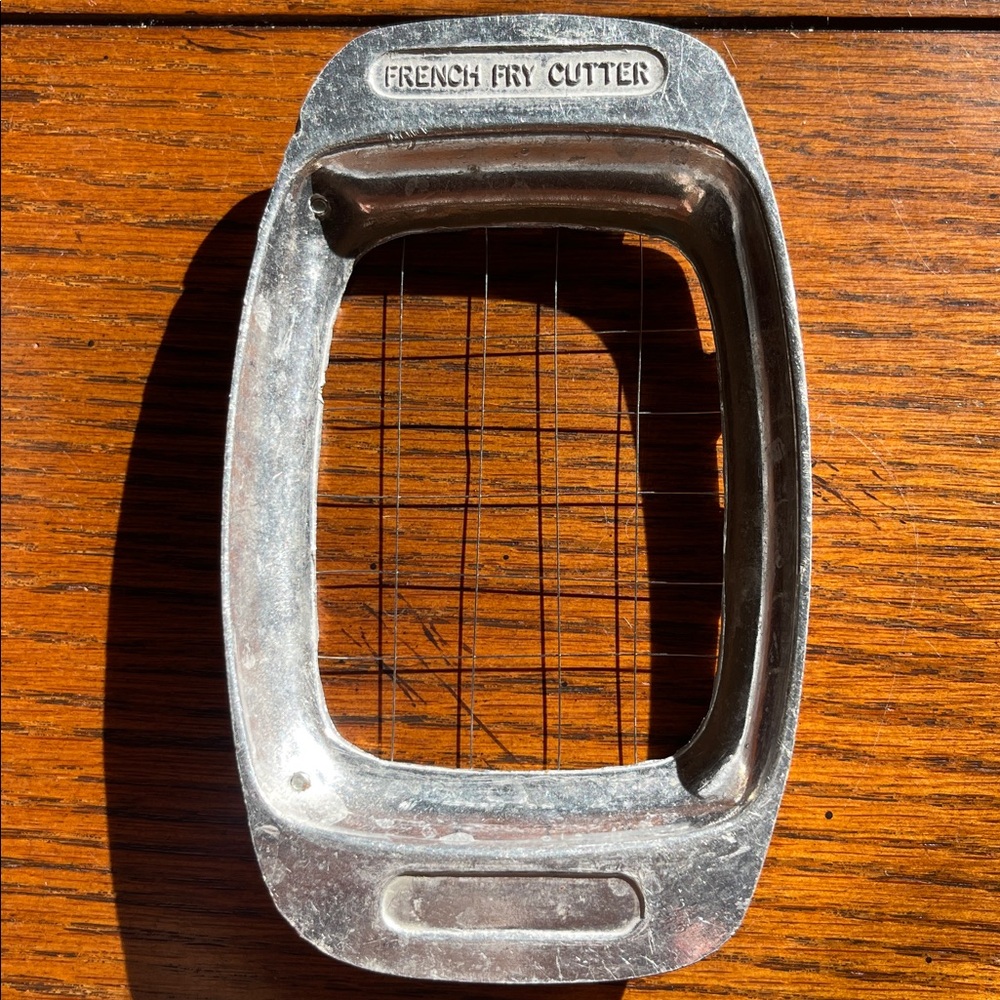 Vintage Cast Aluminum French Fry Cutter Wire Grid